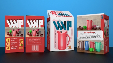 Projeto gráfico em 3D, embalagem jarra térmica Fortaleza