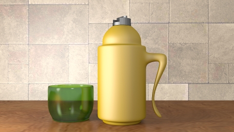 Design de produto em 3D, garrafa térmica Luxor.